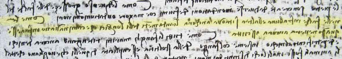 Extract from da Vinci's Codex Leicester